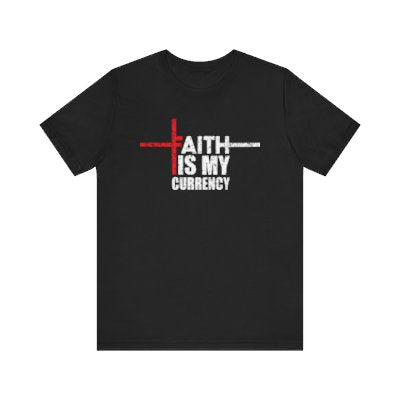 'Lax Apparels Faith Is My Currency Faith-Based Motivational T-Shirt, Unisex, Black Graphic Tee