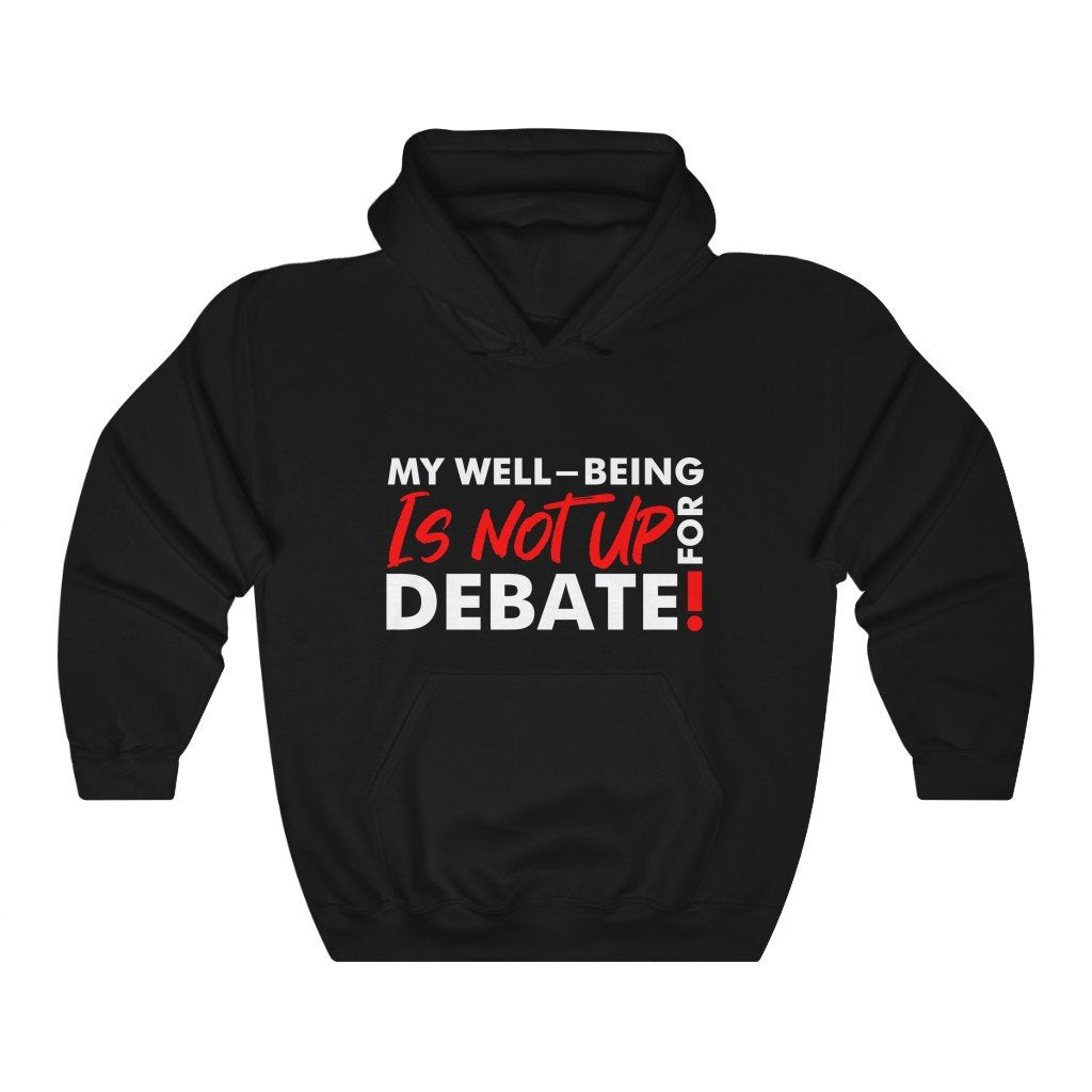 'Lax Apparels My Well-Being Motivational Hoodie, Unisex, Black Sweatshirt