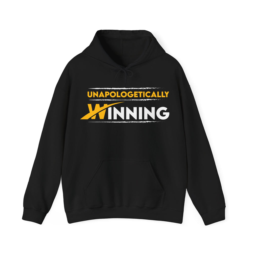 'Lax Apparels Unapologetically Winning Motivational Hoodie, Unisex, Black Sweatshirt